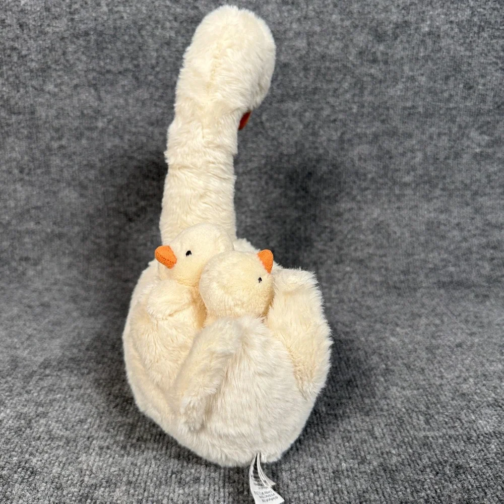 Jellycat Featherful Swan‎ White Orange Stuffed Animal Plush Toys
